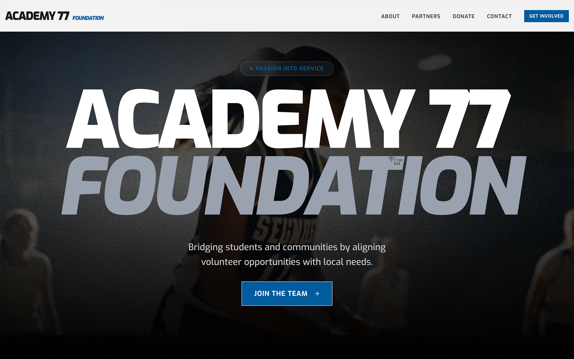 Academy 77: Foundation site for a youth athletics nonprofit